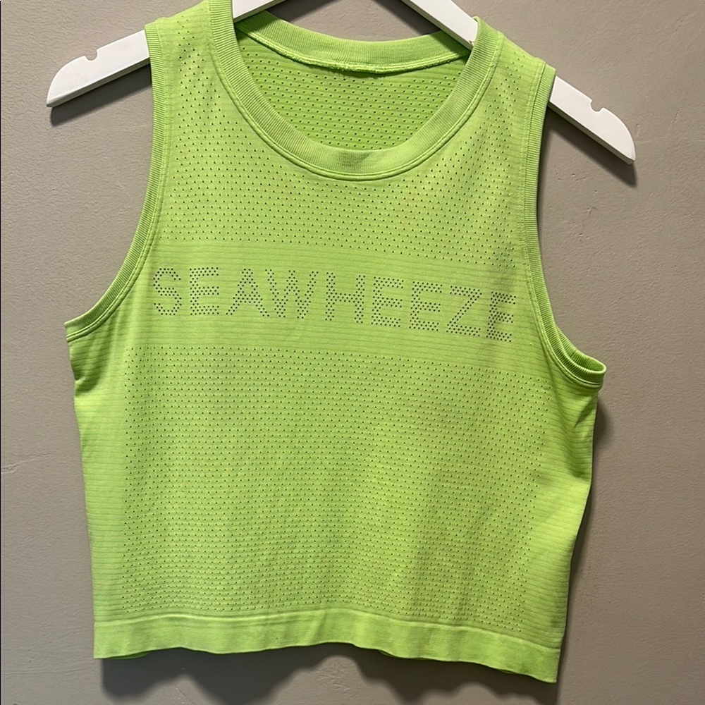 Women's Neon Green Mesh Tank Top